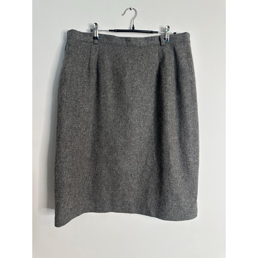 Vintage NYCC New York Clothing Co 100% Wool Gray Straight Skirt Plus Size 18 USA